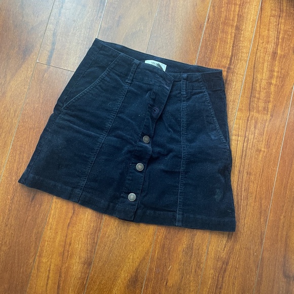 Navy Blue corduroy mini skirt - Picture 1 of 3